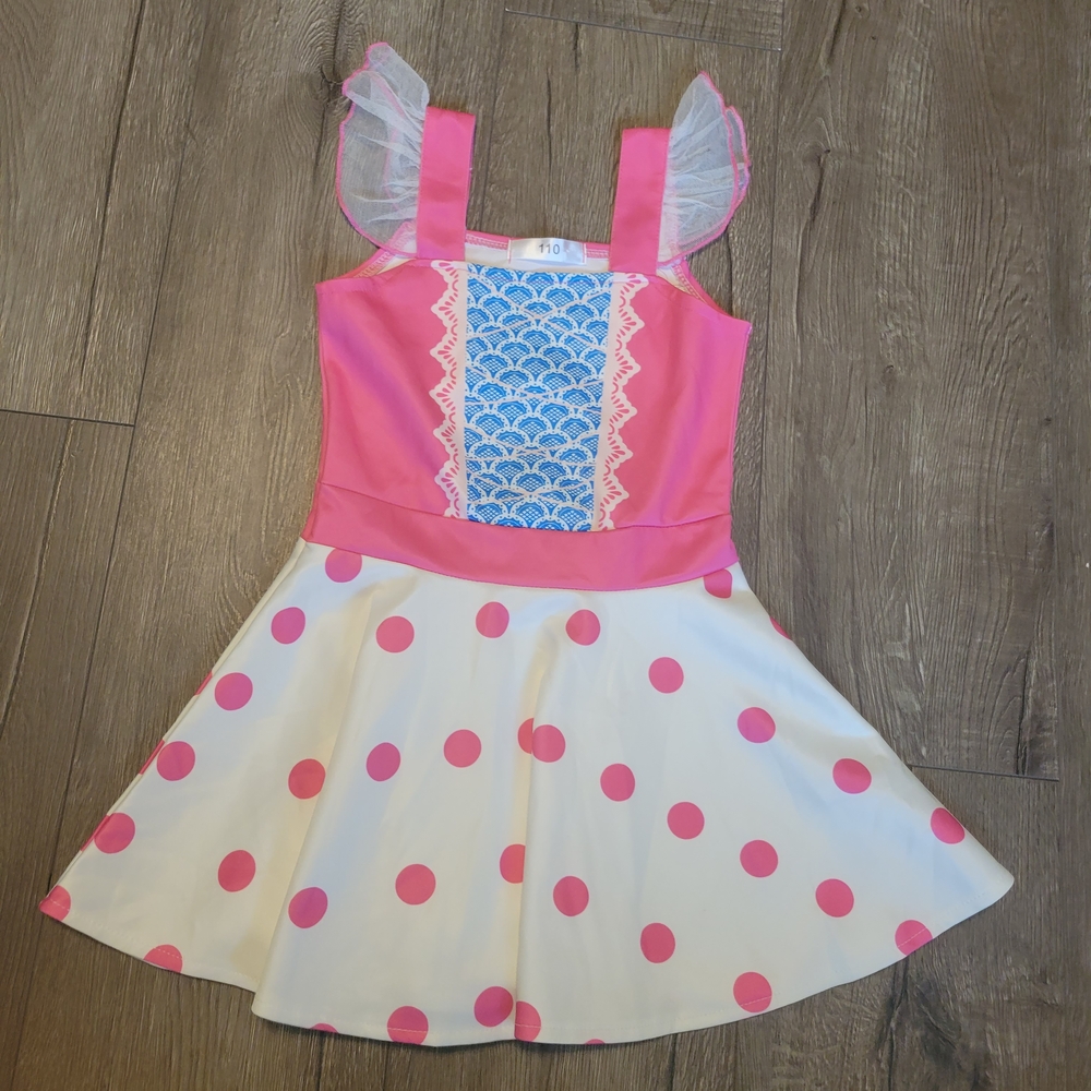 Pink and White Polka Dot Dress